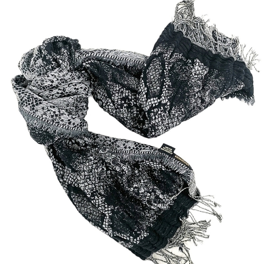 Ahujasons India Women’s O/S Black Gray Scarf